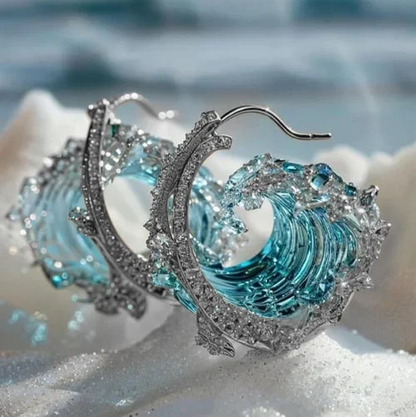 Trendy Ocean Wave Drop Earrings