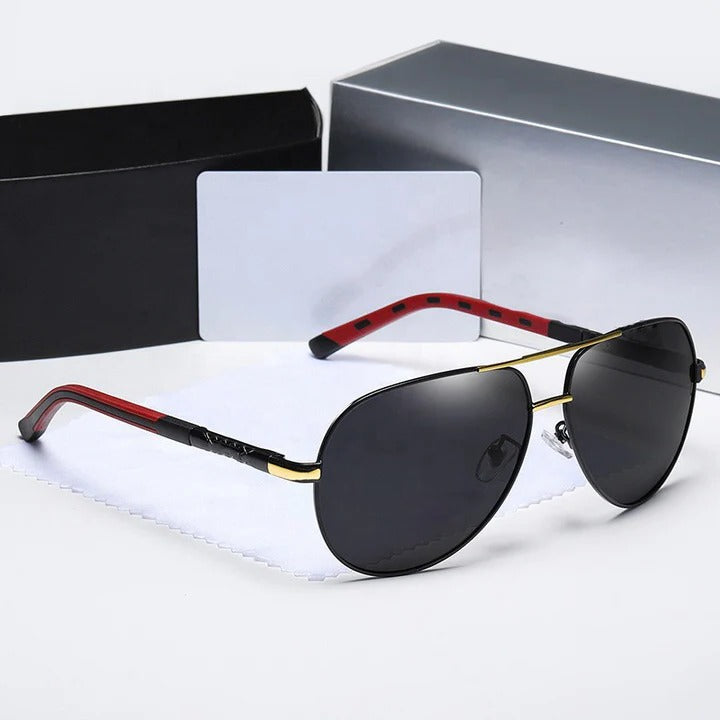 Polarized Metal Aviator Sunglasses - Pexav
