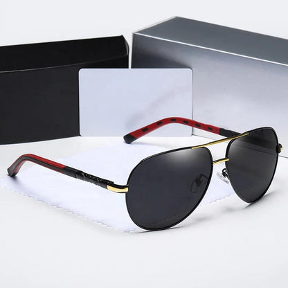 Polarized Metal Aviator Sunglasses - Pexav