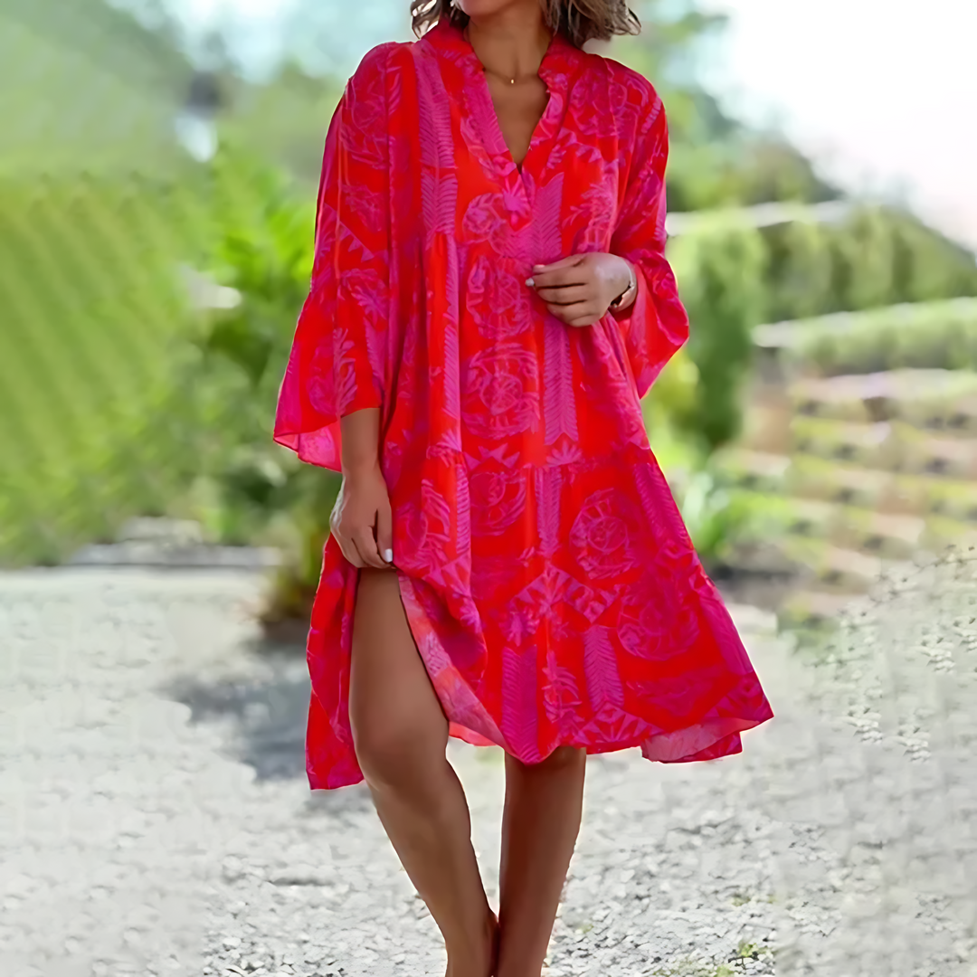 Colorful Flower Layered Sundress for Women - Nocini