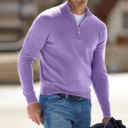 Classic Men's Wool Zip Sweater
