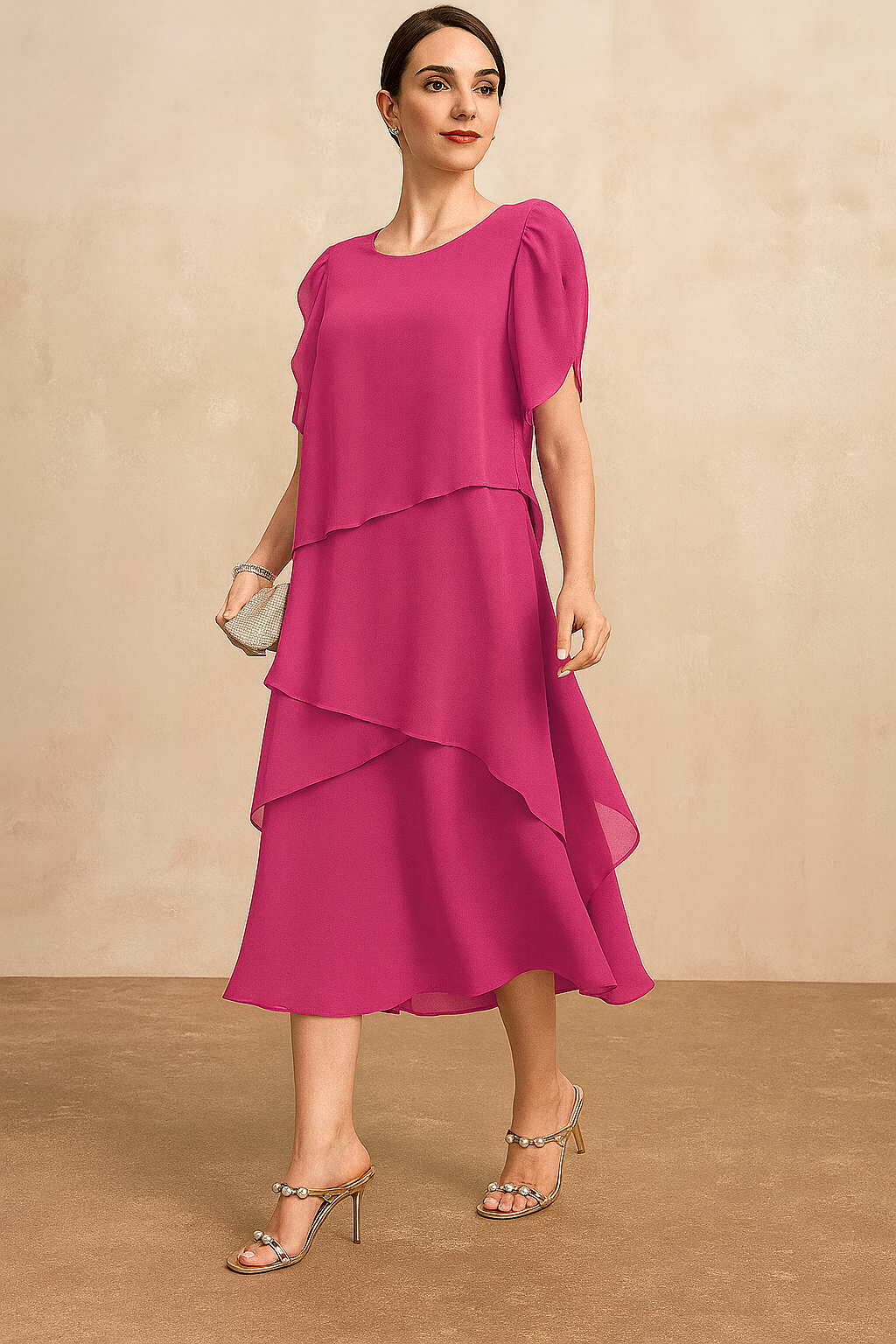 Elegant Lightweight Chiffon Dress - Olytrend