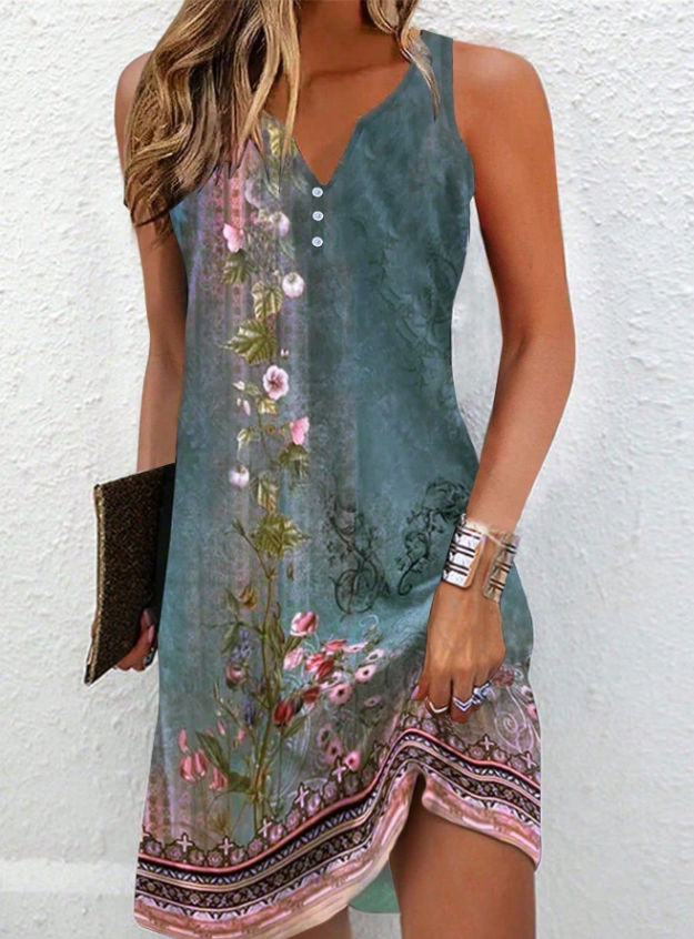 Casual Fit Sleeveless Sundress for Women