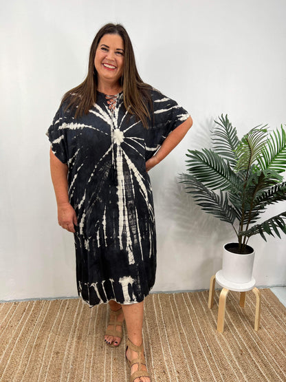Relaxed Fit Women's Short Sleeve Maxi Dress