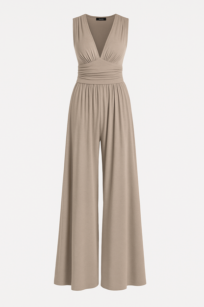 Relaxed Fit Wide Leg Comfort Jumpsuit