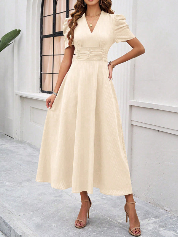 Flattering V-Neck A-Line Dress for Women