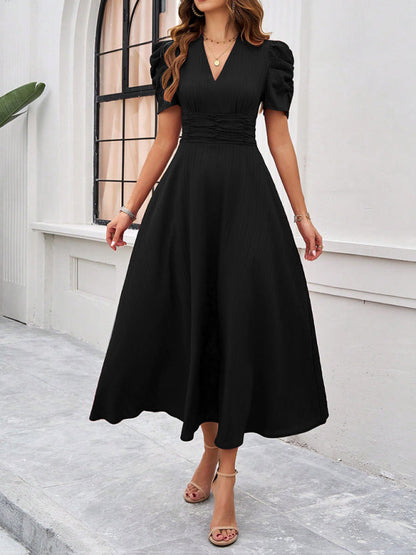 Flattering V-Neck A-Line Dress for Women