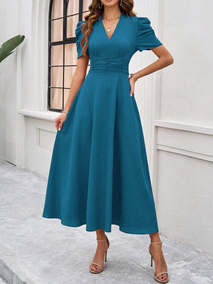 Flattering V-Neck A-Line Dress for Women