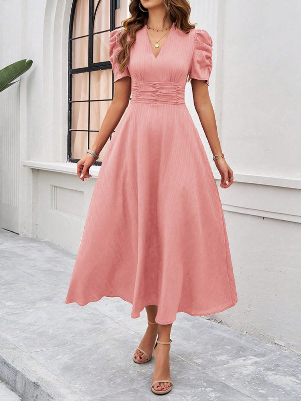 Flattering V-Neck A-Line Dress for Women