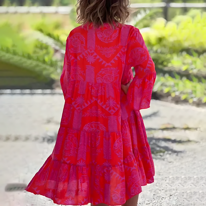 Colorful Flower Layered Sundress for Women