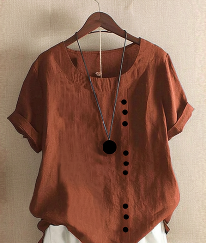 Relaxed Fit Women's Linen Tunic Top