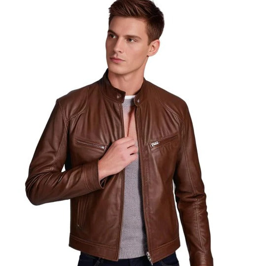 Classic Mens Leather Coat