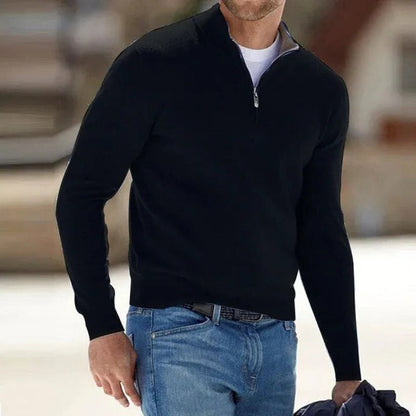 Classic Men's Wool Zip Sweater