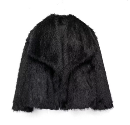 Plush Faux Fur Women's Coat - Warm Oversized Parka