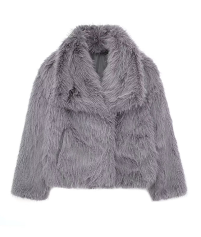 Plush Faux Fur Women's Coat - Warm Oversized Parka