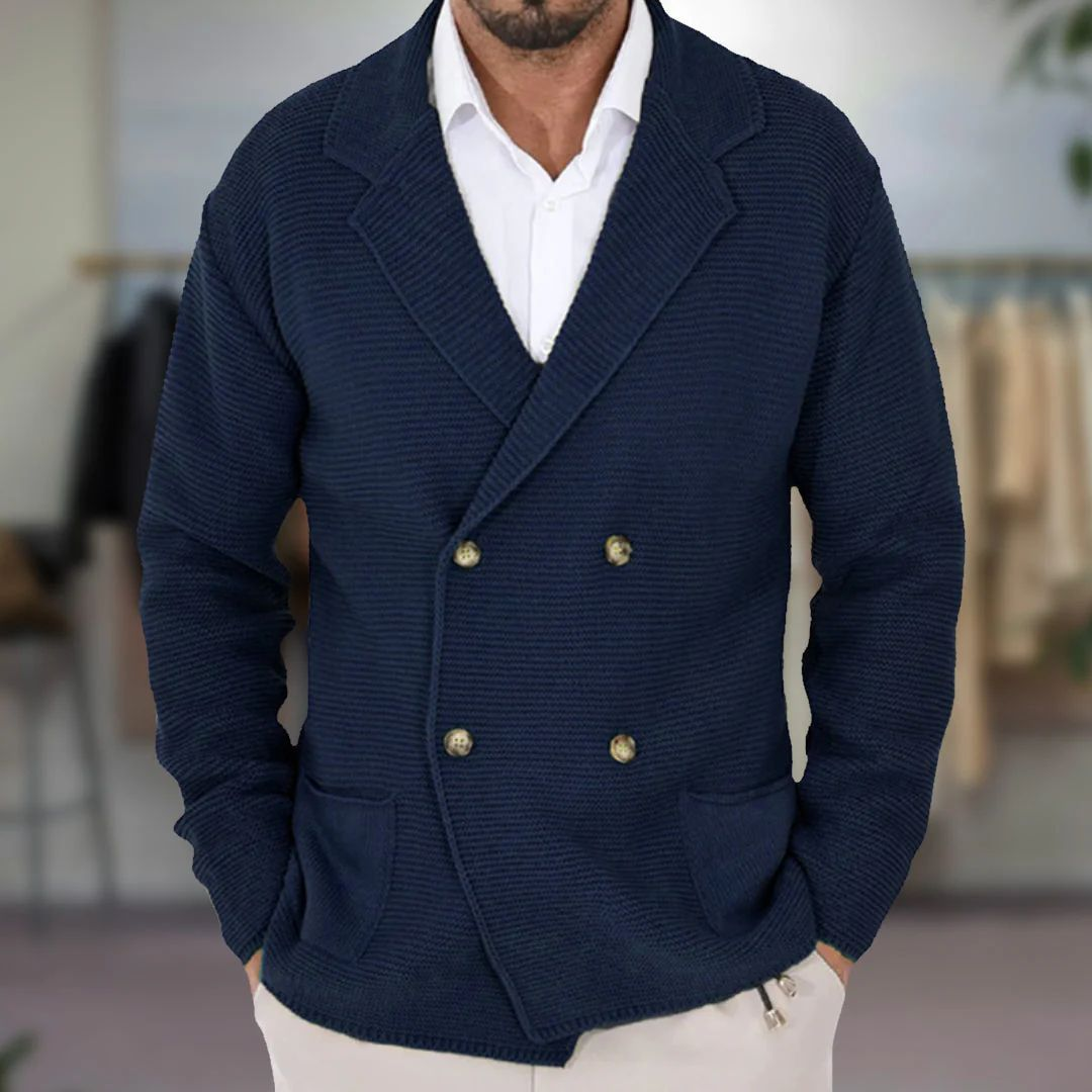 Classic Double Button Cardigan Sweater - Nocini