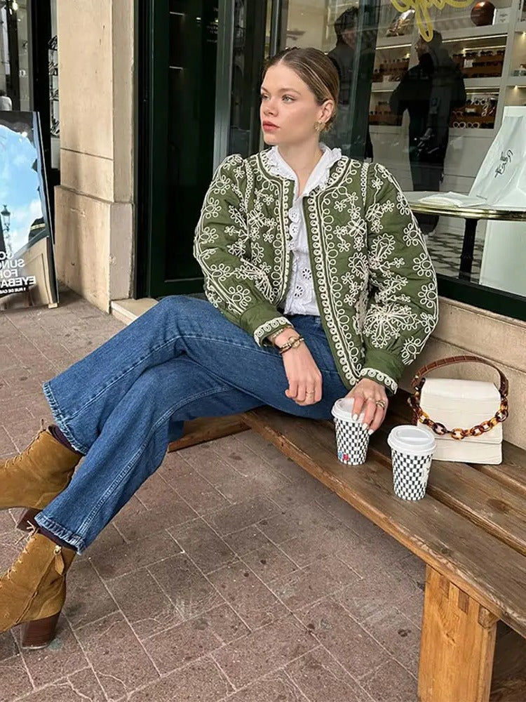 Fashionable Floral Long Sleeve Jacket