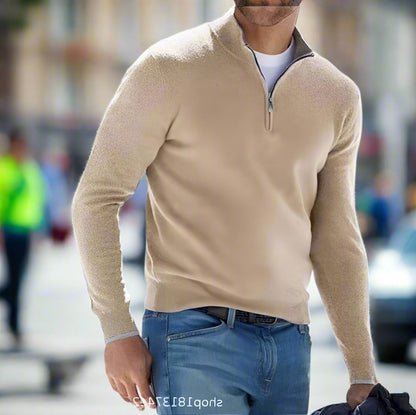 Classic Men's Wool Zip Sweater