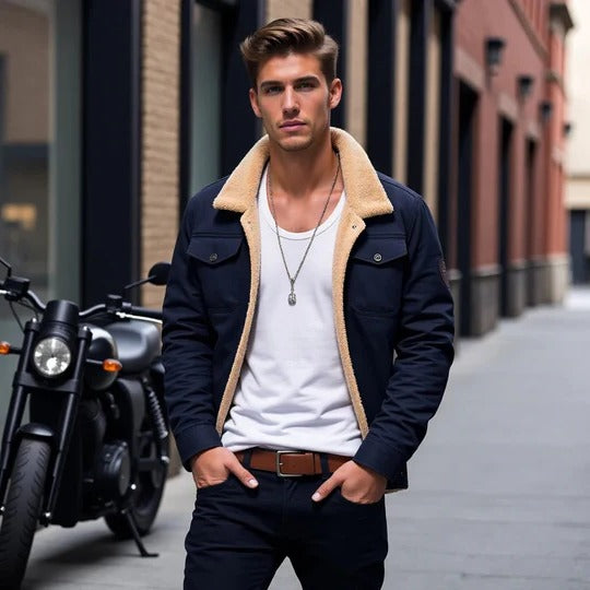 Classic Mens Leather Flight Jacket