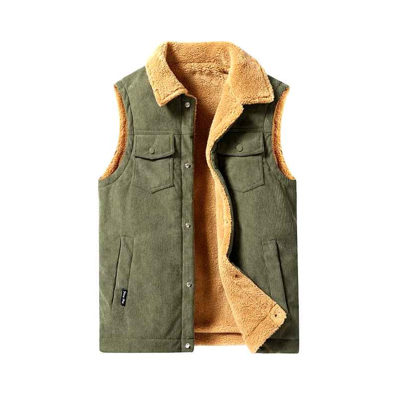 Rugged Corduroy Waistcoat | Classic Snap Vest - Nocini