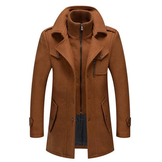 Warm Men's Double Layer Parka Coat - Pexav