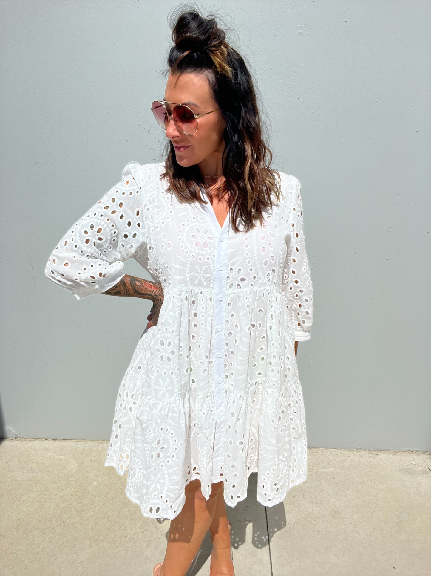 Elegant Ladies A-Line Dress with Buttons