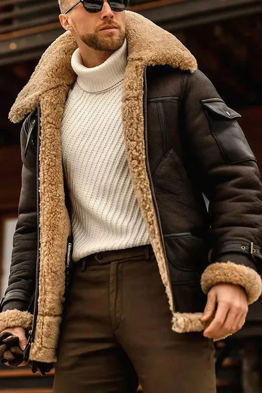 Classic Tan Leather Jacket - Pexav