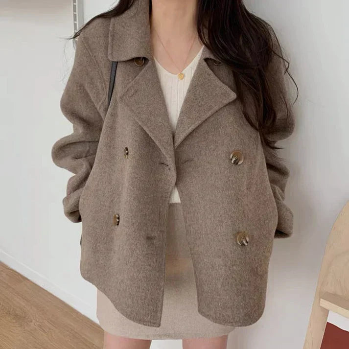 Ladies Classic Oversized Wool Coat - Nocini