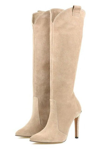 Tall Brown Leather Knee Boots