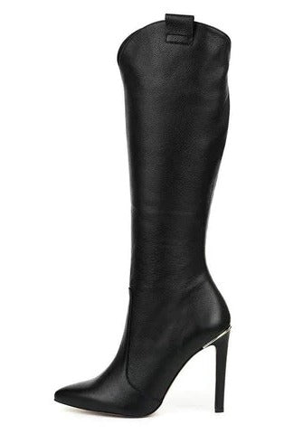 Tall Brown Leather Knee Boots