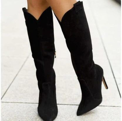 Tall Brown Leather Knee Boots