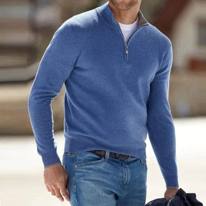 Classic Men's Wool Zip Sweater