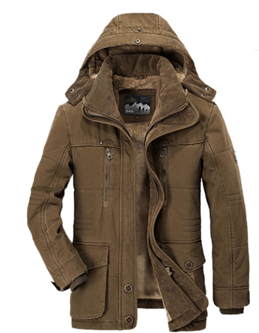 Waterproof Mens Coat with Fleece and Detachable Hood