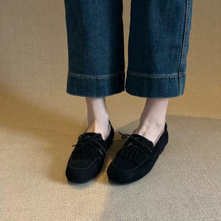 Mila - Faux Fur Trimmed Slip On Winter Shoes