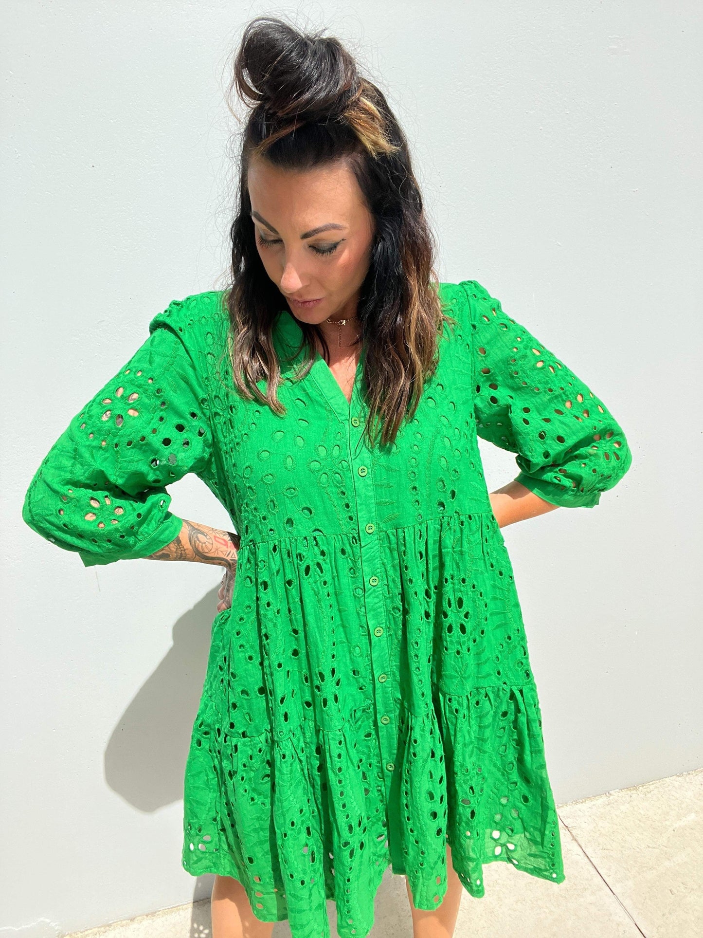 Elegant Ladies A-Line Dress with Buttons