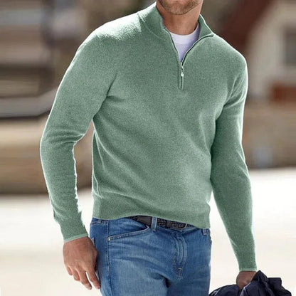 Classic Men's Wool Zip Sweater