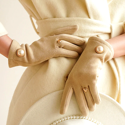 Women's Dress Gloves with Pearl and Heart Details - Nocini