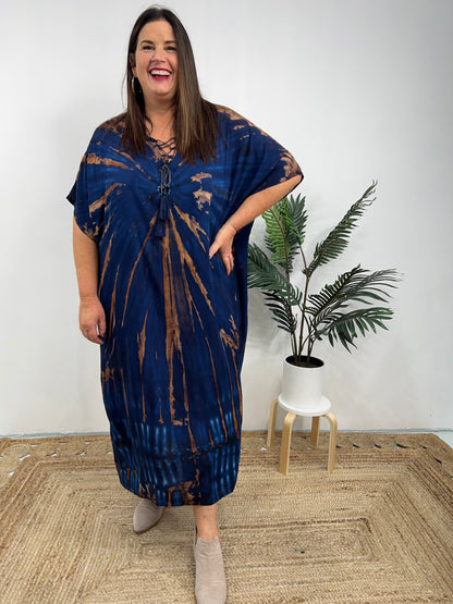 Relaxed Fit Women's Short Sleeve Maxi Dress