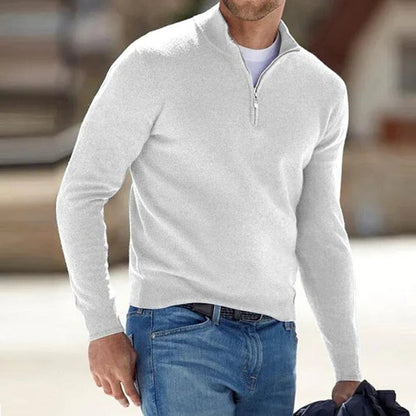 Classic Men's Wool Zip Sweater