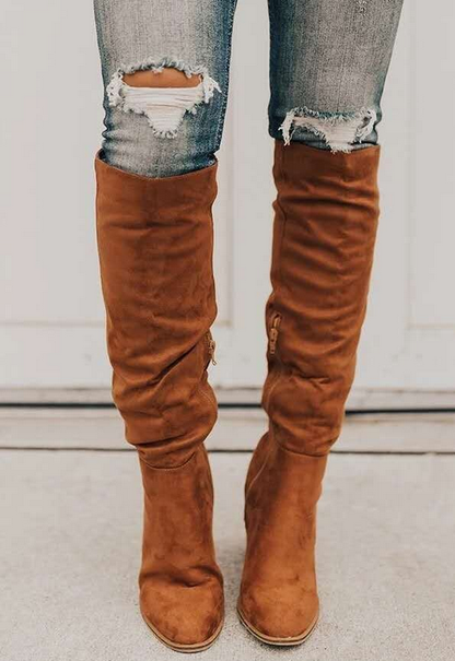 Luxury Suede Mid Calf Boots
