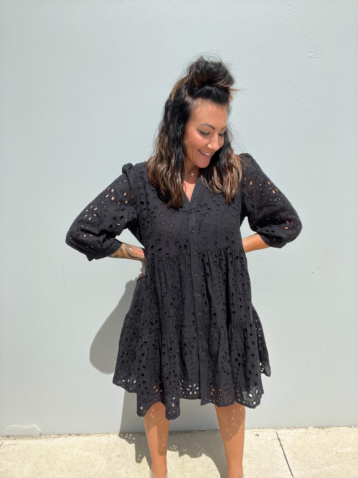 Elegant Ladies A-Line Dress with Buttons