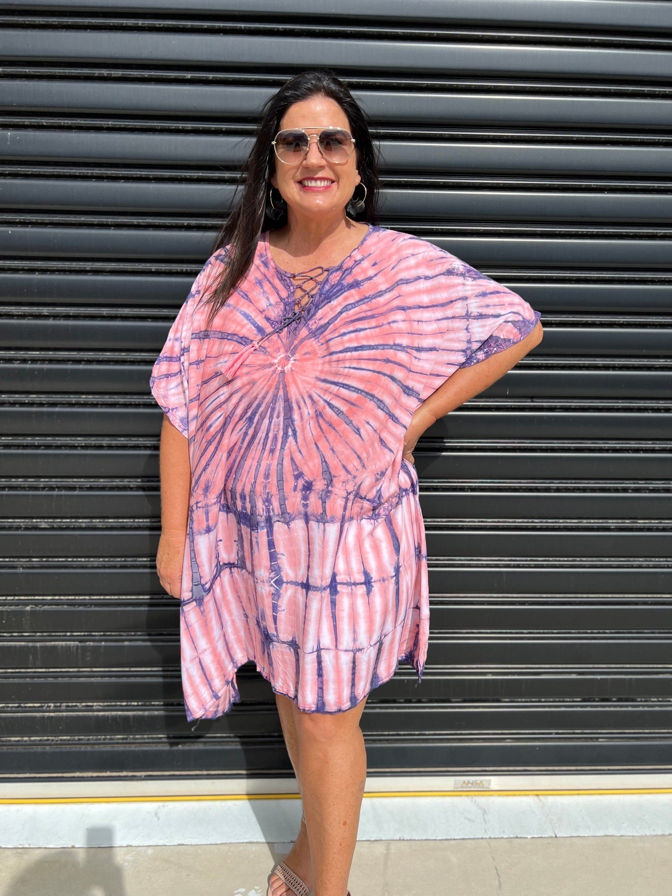 Relaxed Fit Women's Short Sleeve Maxi Dress
