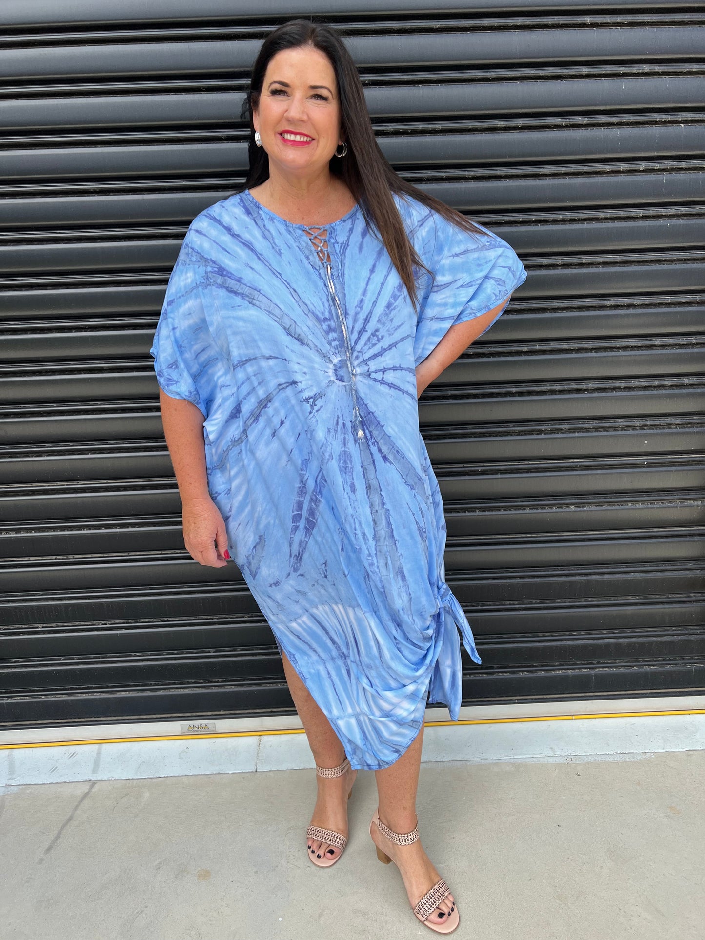 Relaxed Fit Women's Short Sleeve Maxi Dress - Nocini