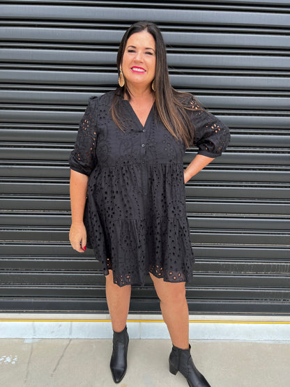 Elegant Ladies A-Line Dress with Buttons