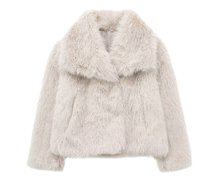 Plush Faux Fur Women's Coat - Warm Oversized Parka