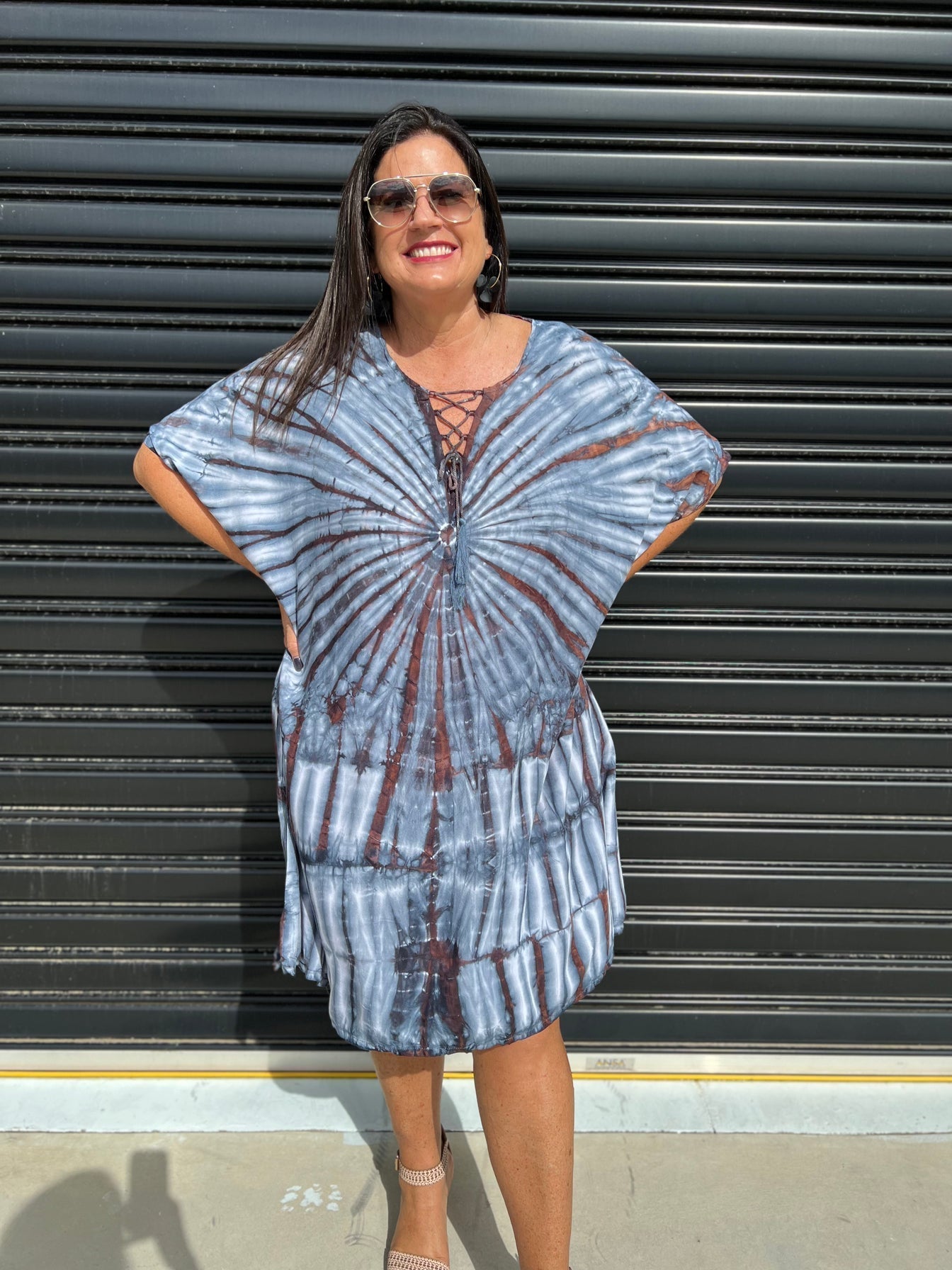Relaxed Fit Women's Short Sleeve Maxi Dress