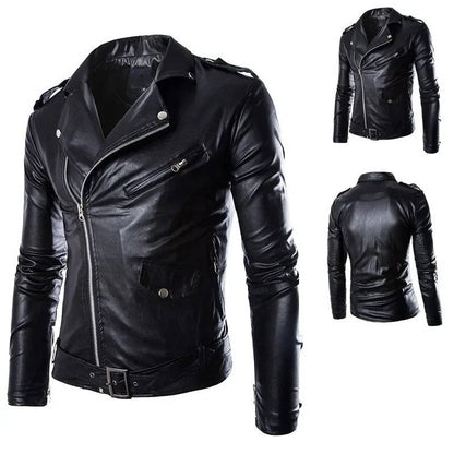 Rugged Brown Biker Leather Jacket - Pexav