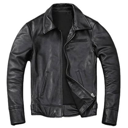 Rugged Vintage Leather Mens Jacket