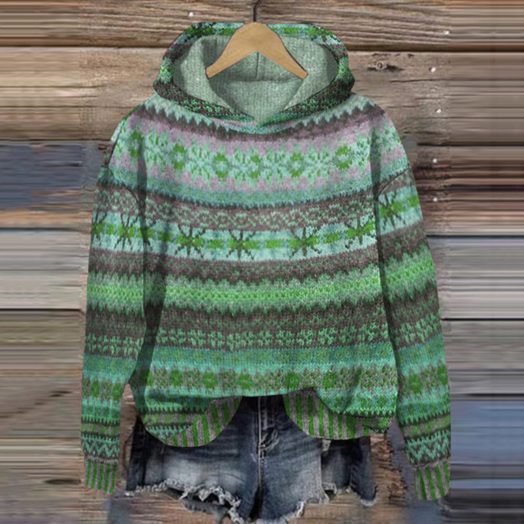 Soft Women's Fair Isle Knit Sweatshirt