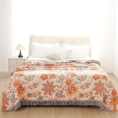 Soft Floral Throw Blanket for Home Decor